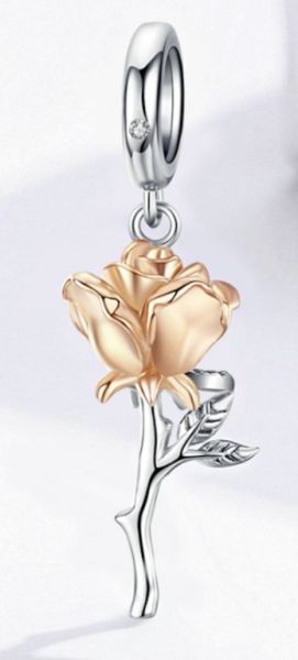 Toller Silberanhänger 925 Rose für eine Kette oder ein Pandoraarmband