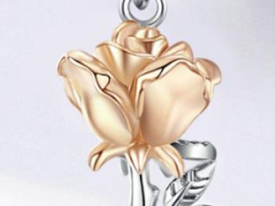 Great 925 Silver Rose Pendant for a Necklace or a Pandora Bracelet