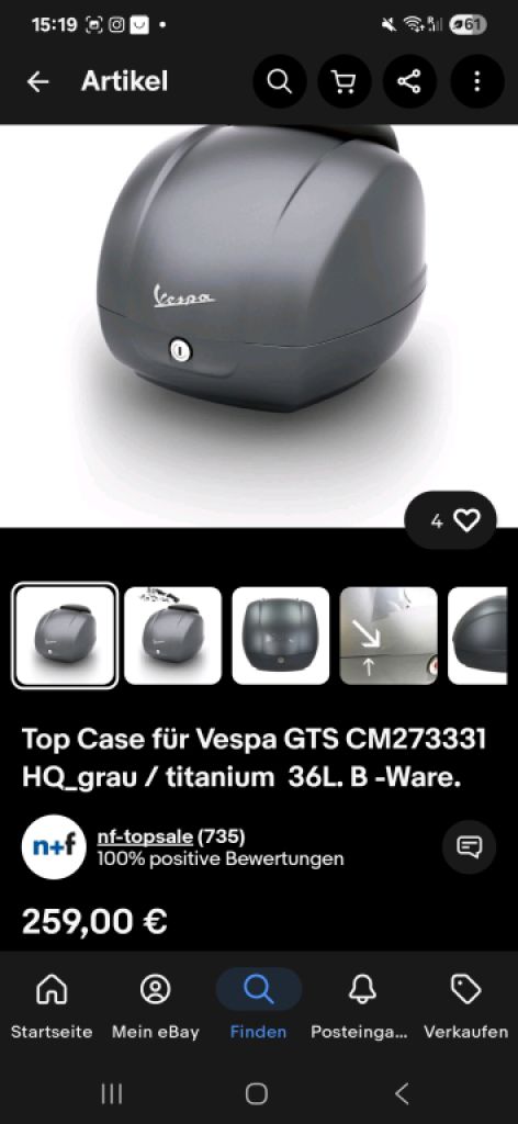 Topcase Vespa 300 GTS