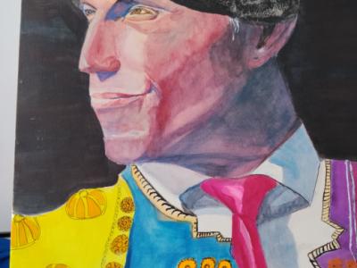 Torero filósofo, großformatiges Aquarell