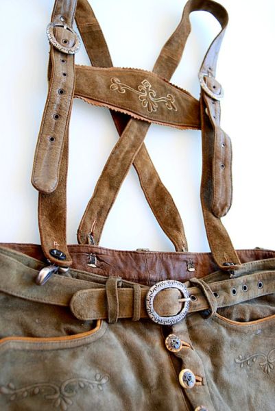 Trachten Lederhose - lang, Original Tiroler Madl & Bua Trachten, Tradition