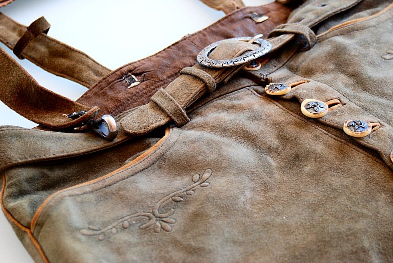 Trachten Lederhose - lang, Original Tiroler Madl & Bua Trachten, Tradition