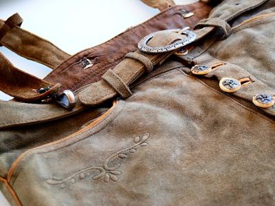 Trachten Lederhose - lang, Original Tiroler Madl & Bua Trachten, Tradition