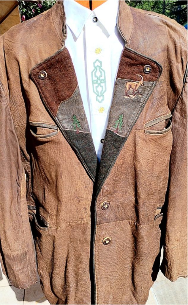 Trachtenmode Lederjacke, Leder-Sakko von Alphorn Trachtenmode