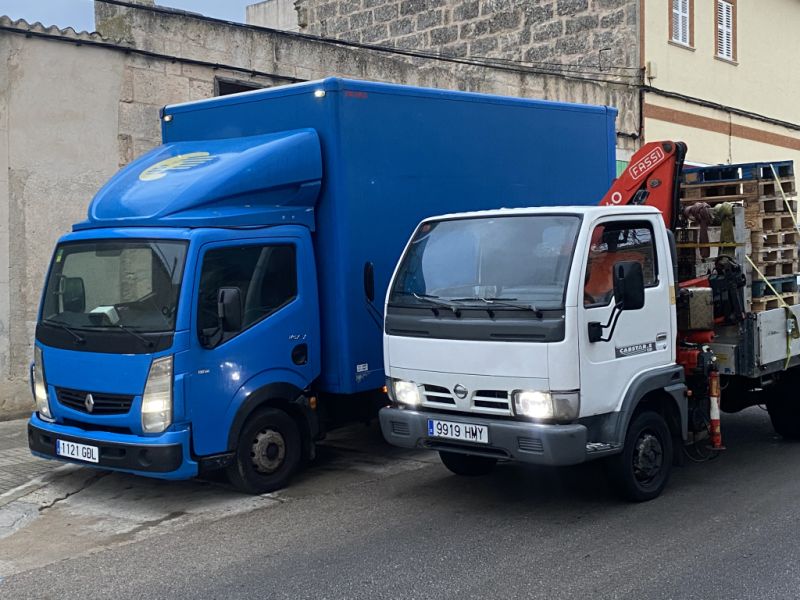 Transport with crane and tipper