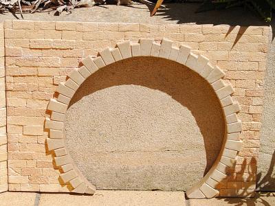 Tunnel portal with side wall, garden railway, G gauge, handcrafted