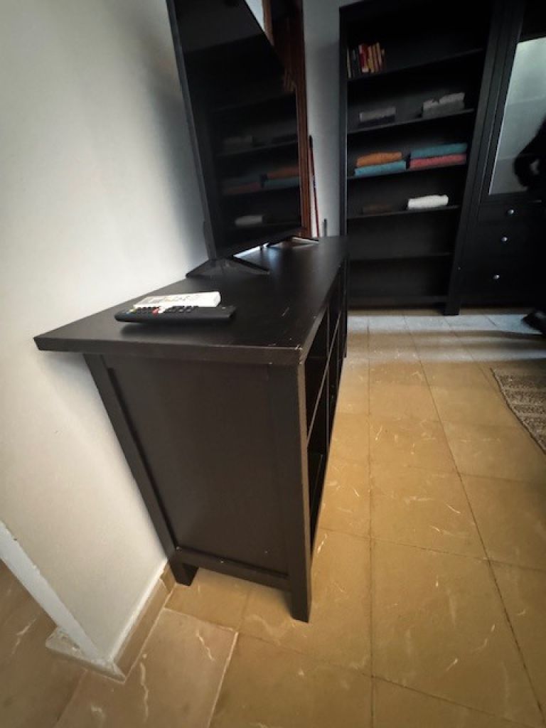 TV Unterschrank Sideboard 159x40x75 cm dunkelbraun/schwarz