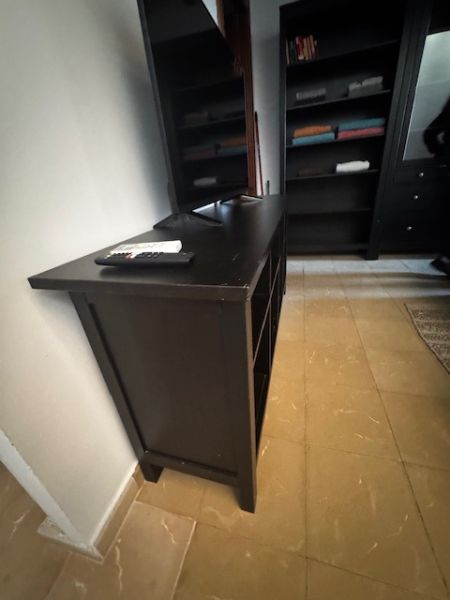 TV Unterschrank Sideboard 159x40x75 cm dunkelbraun/schwarz