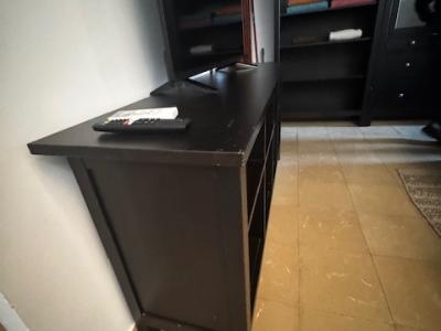 TV Unterschrank Sideboard 159x40x75 cm dunkelbraun/schwarz