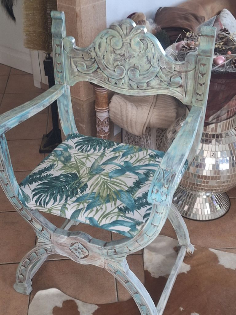 Silla única de madera maciza estilo Mallorca wow wow