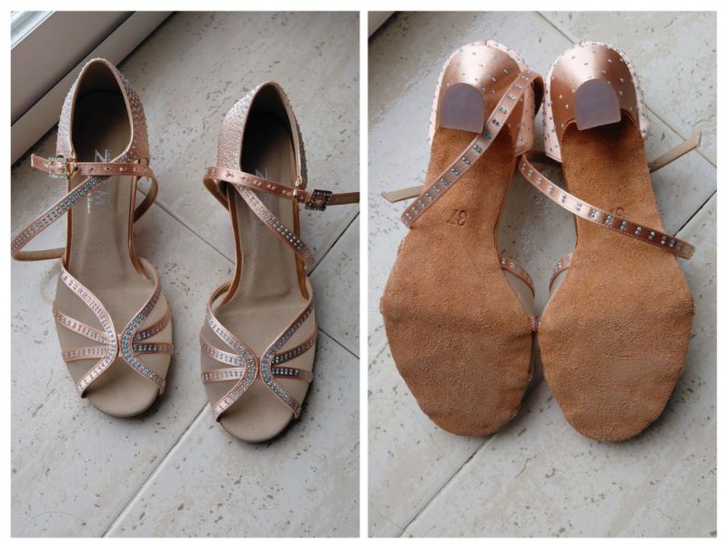 Vendo zapatos de baile rosa con pedrería nuevos talla 37