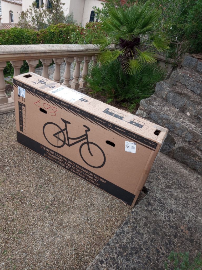 Packaging carton for bicycle