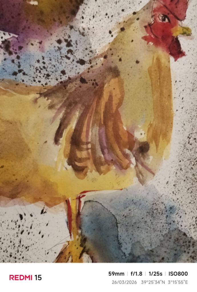 Versammlung von Hähnen und Hühnern