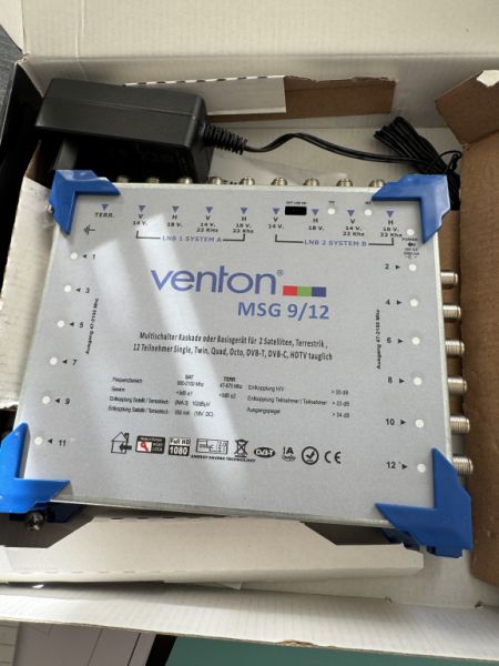 Verteilerverstärker für 2 Satelliten 12 Teilnehmer