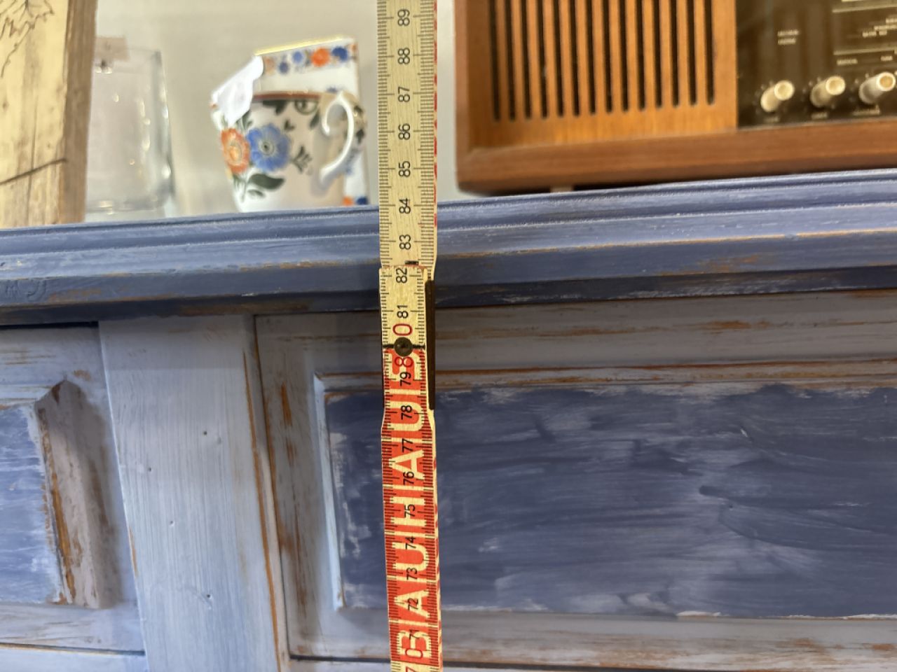Vintage sideboard in aged blue