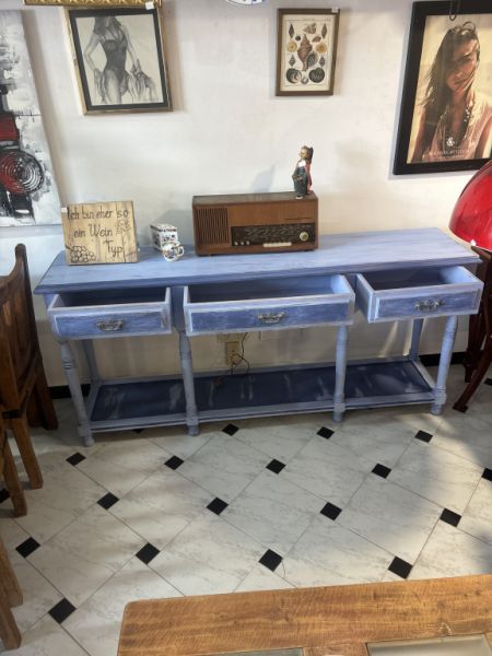 Vintage sideboard in aged blue