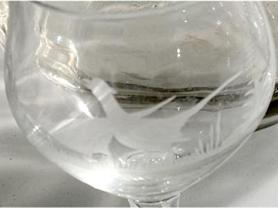 Vintage Colony Etched Crystal Glass Handle Decanter with Stopper