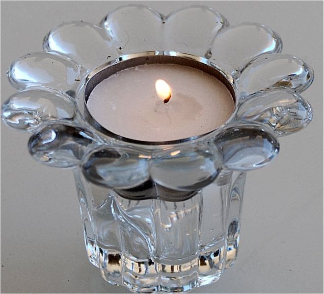 Vintage Glas Stövchen Teewärmer schwer, 3 Teelichthalter