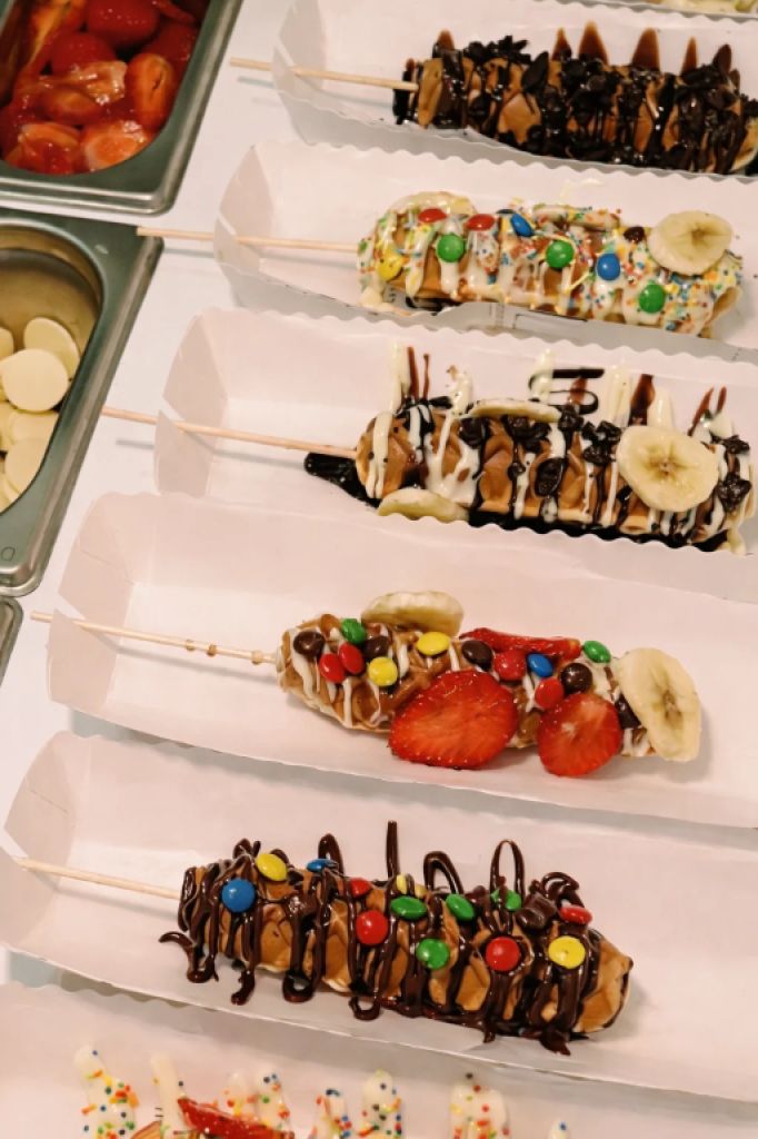 Waffelstation mit Toppings für Veranstaltungen