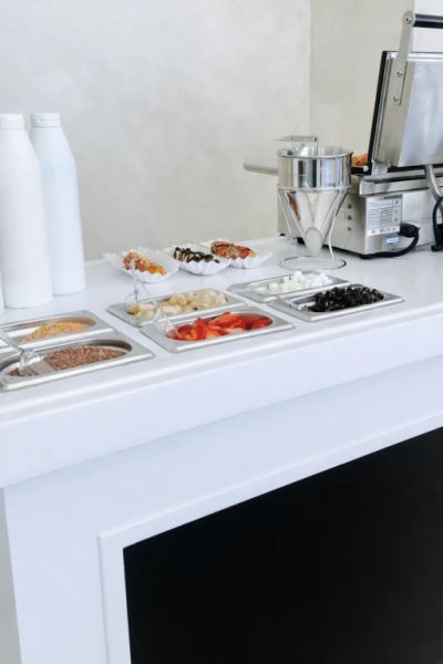 Waffelstation mit Toppings für Veranstaltungen