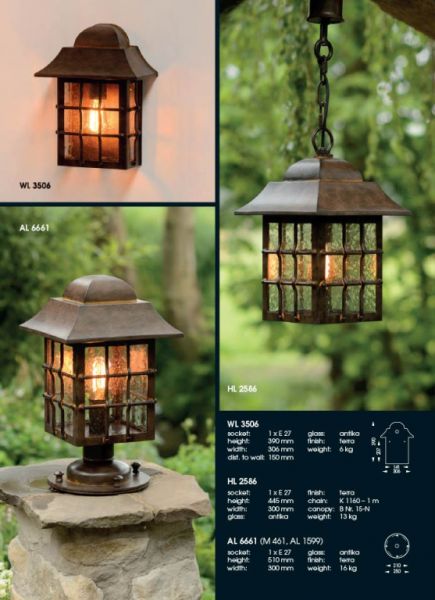 Wall and pendant lamps made of forged steel