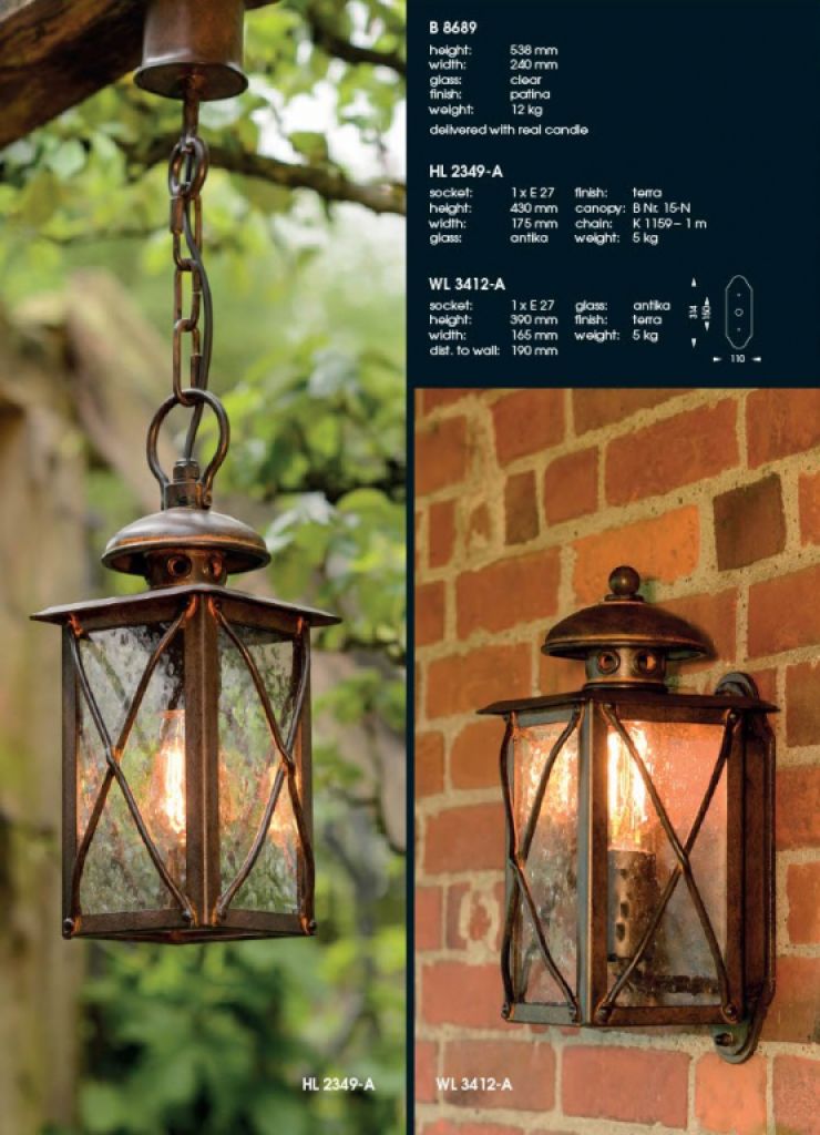 Wall and pendant lamps made of forged steel