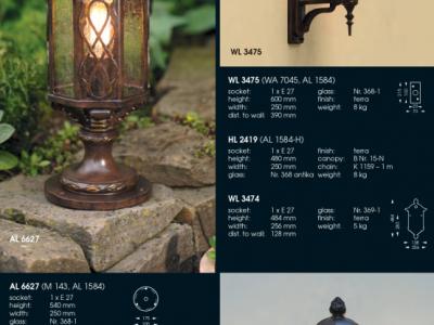 Wall and pendant lamps made of forged steel