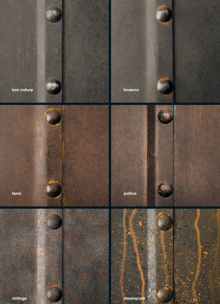 Wall and pendant lamps made of forged steel