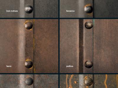 Wall and pendant lamps made of forged steel