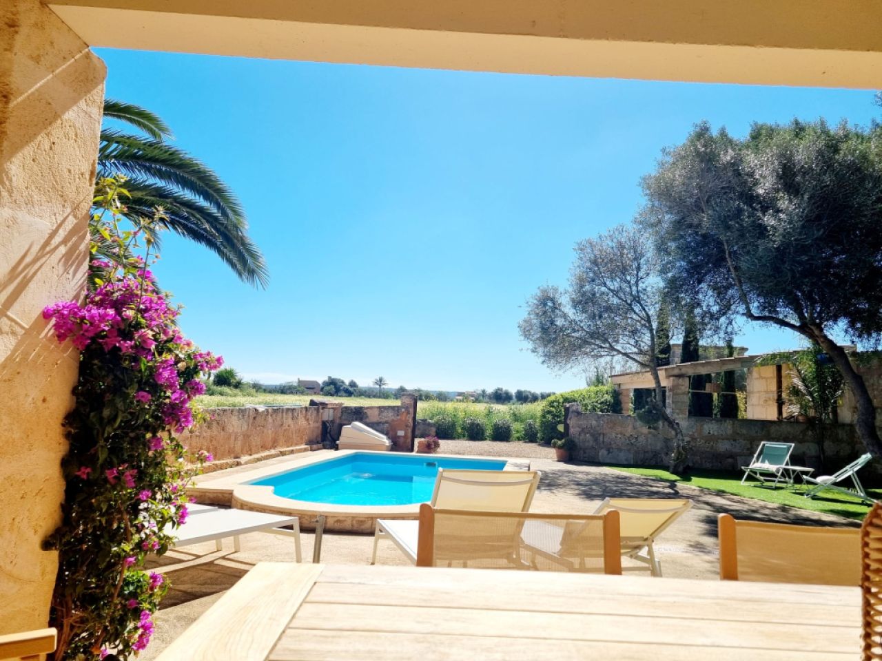 Winter: Ebenerdige Finca mit AC und Pool bei Campos - Es Trenc-- F 34 WT