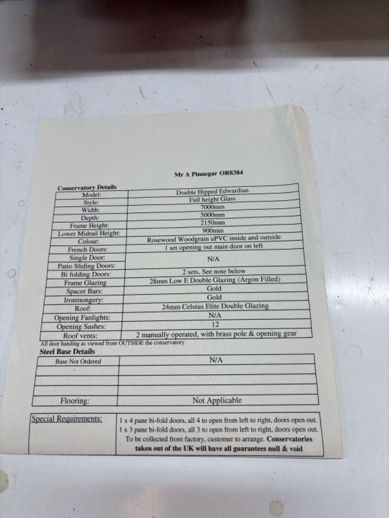 Wintergarten (bitte beachten Sie, dass dies kein Gewächshaus ist)