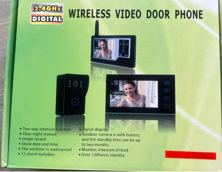 Wireless door video phone 2.4 GHz