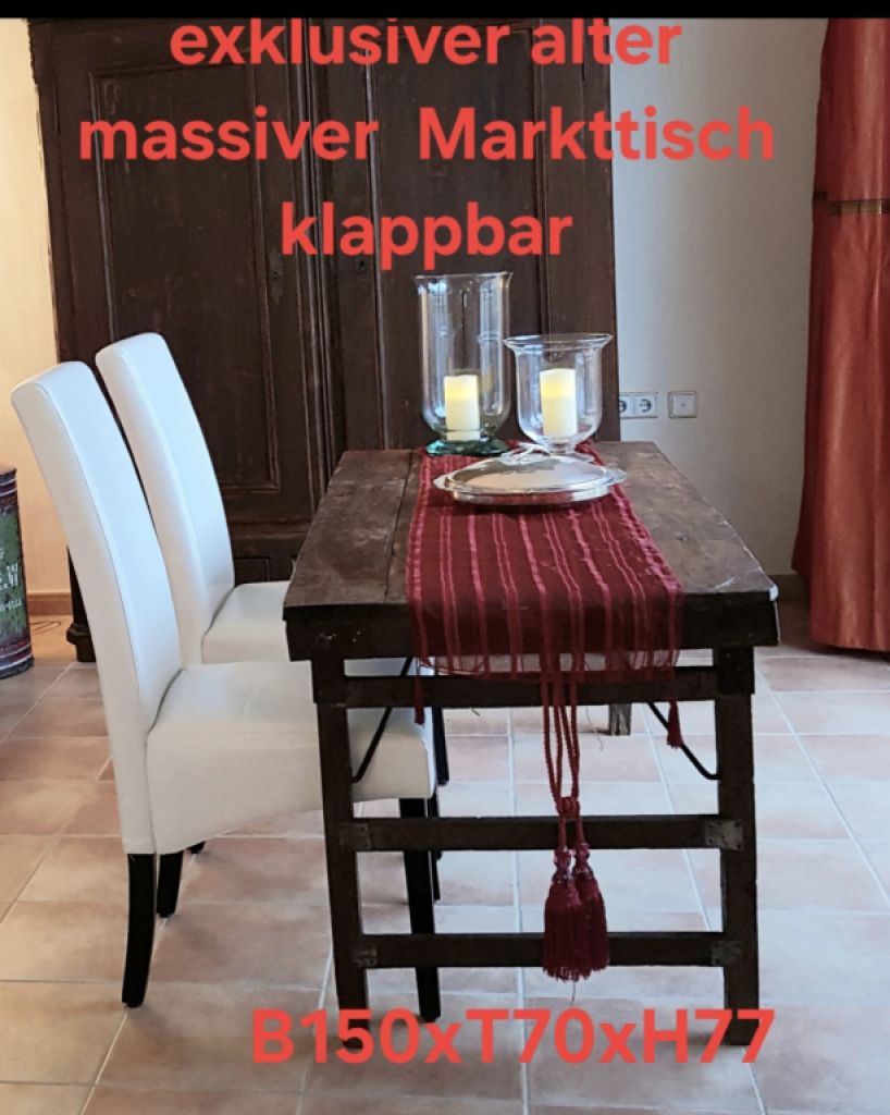 Wunderschöner alter Markttisch 150x70 massiv & klappbar
