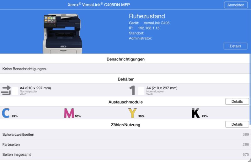 Xerox C405 Farblaser-Multifunktionsdrucker, kaum genutzt