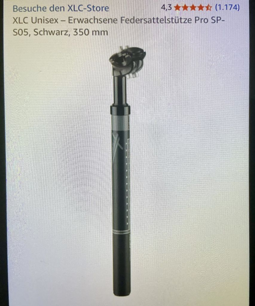 XLC Pro SP-S05 Alu Federsattelstütze 31,6 mm – neu & ungenutzt (Fehlkauf)