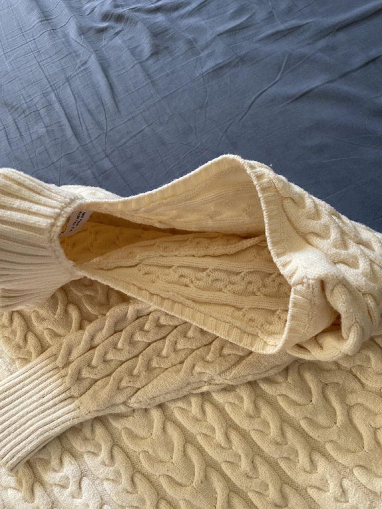 ZARA sweater, light with a cutout at the left shoulder
