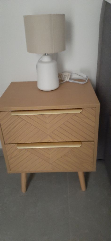 Two new beige bedside lamps