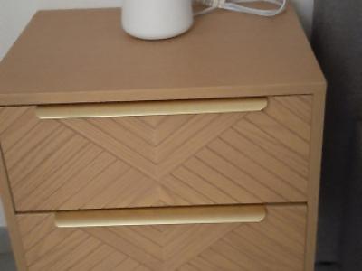 Two new beige bedside lamps