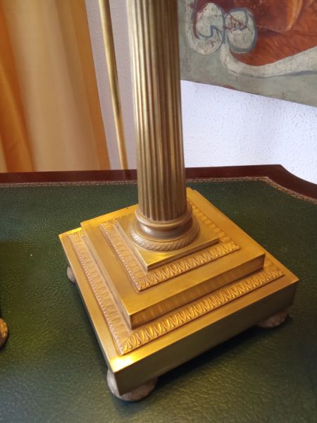 Zwei schwere Feuervergoldete "EMPIRE GIRANDOLEN" um 1820 aus Spanien, aus Adelsbesitz.