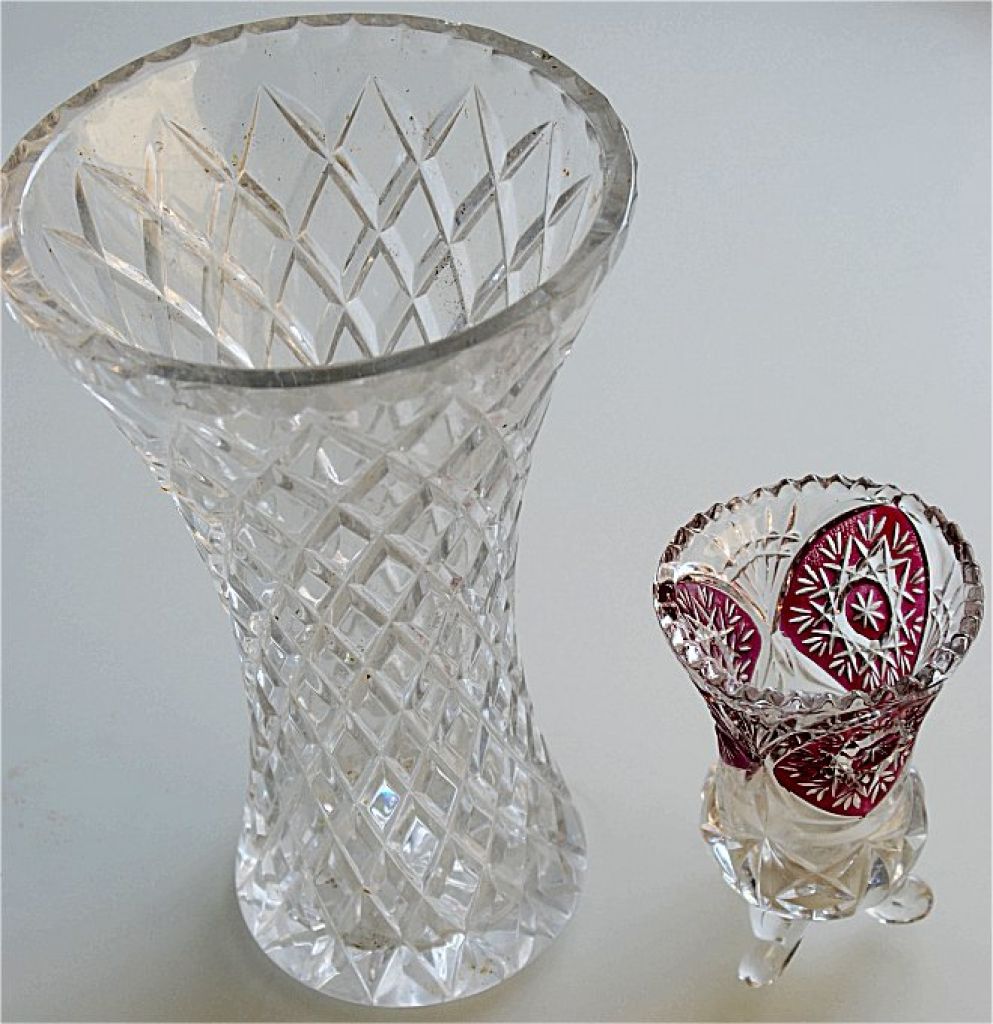 Two Vases, Flower Vases, Crystal
